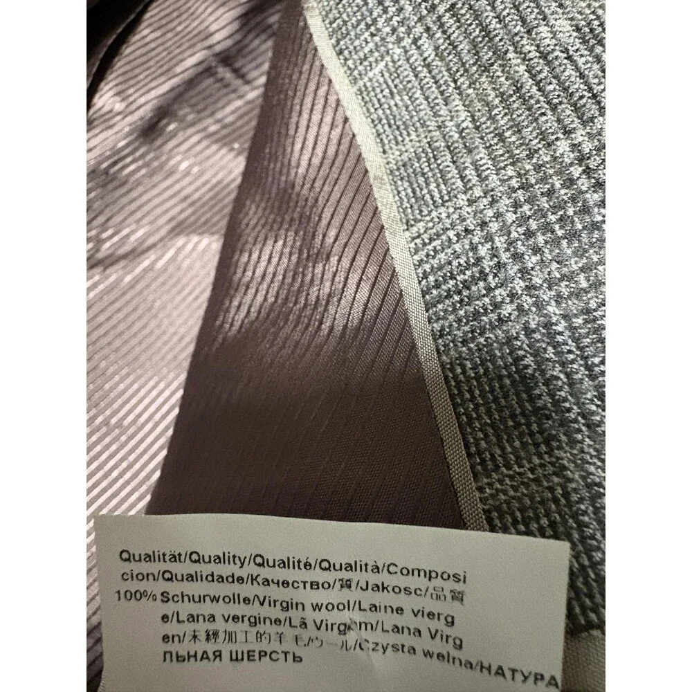 Hugo Boss Sport Coat Mens 42L Brown Check Wool Super 100 2 Btn Notch Tweed
